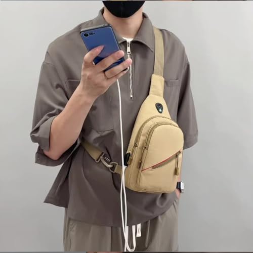 Adjustable Crossbody Bag Multifunctional Crossbody Bags Tactical Sling Bag for Men with USB Charging Port