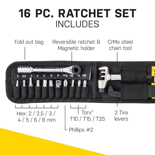 Topeak Ratchet Rocket, Lite DX+ or Essential, Lightweight Ratchet Tool Set with Bits and Carry Bag