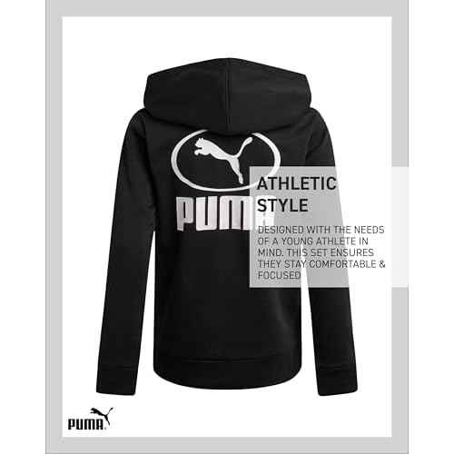 PUMA Boys Zip Up Hoodie - Cozy Performance Fleece Kids Zip Up Hoodie for Boys - Athletic Sweatshirt for Sports and Daily Wear