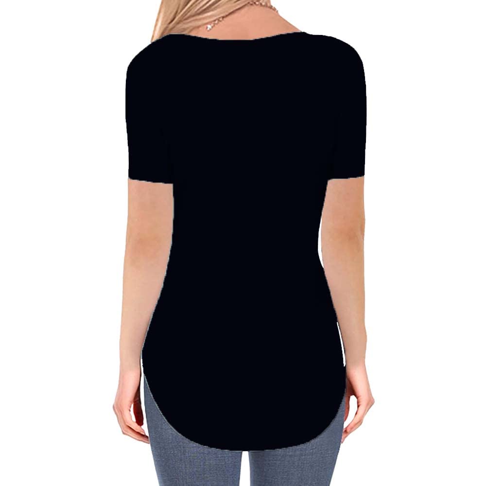 KYKU Black Pirate Costume Women Shirt Funny 3D Pattern Pirates Tshirt V Neck