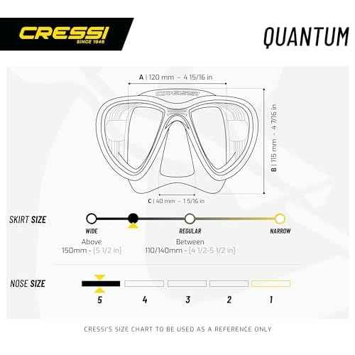 Cressi Adult Dive Mask with Advanced Fog System and Improved Downward Visibility - Quantum: Made in Italy