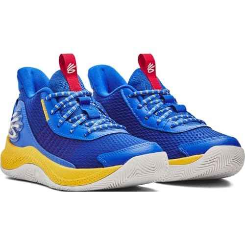 Under Armour Big Kids Grade School Curry 3Z7 Basketball Shoes 3026623 (Blue/White/White, US Footwear Size System, Big Kid, Numeric, Medium, 5.5)