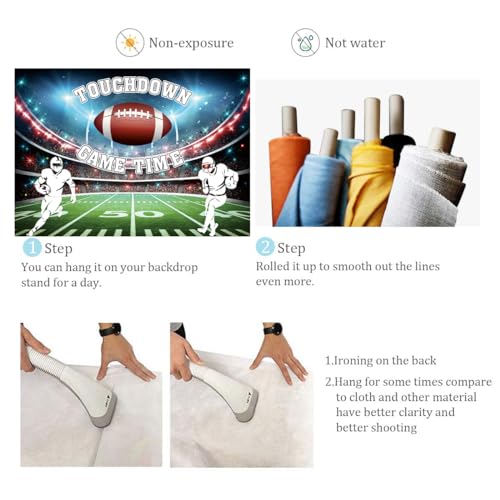 Game Time Backdrop Football Backdrop for Photography Touch Down Sport Party Background Football Party Decorations Banner P...