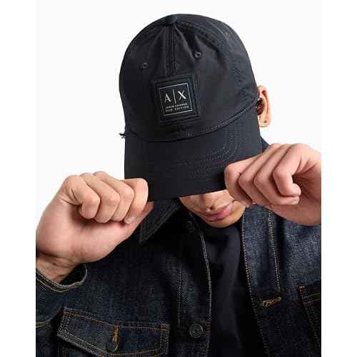 Armani Exchange Men's Blue Edition Hat, Deep Navy, One Size