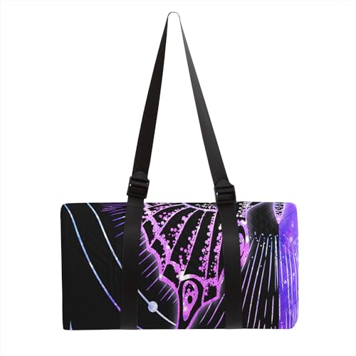 Smell Sunshine Outdoor Picnic Blanket Portable Ultrasonic Waterproof Picnic Mat Symmetrical Butterfly Printed Camping Beac...