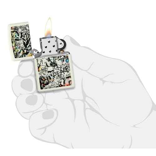 Zippo Street Art Graffiti Glow in The Dark Pocket Lighter