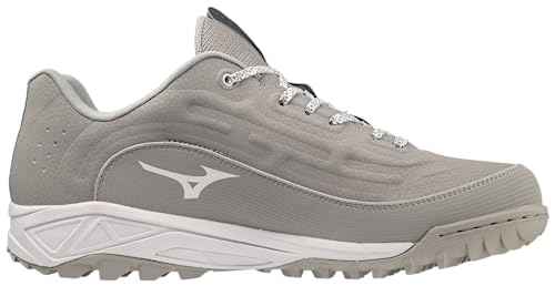 Mizuno Men's Ambition 3 BB Low AS Baseball Cleats, Grey/White, 9.5