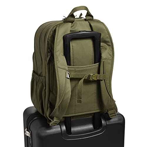 Vera Bradley Women's Cotton XL Campus Backpack, Climbing Ivy Green, One Size