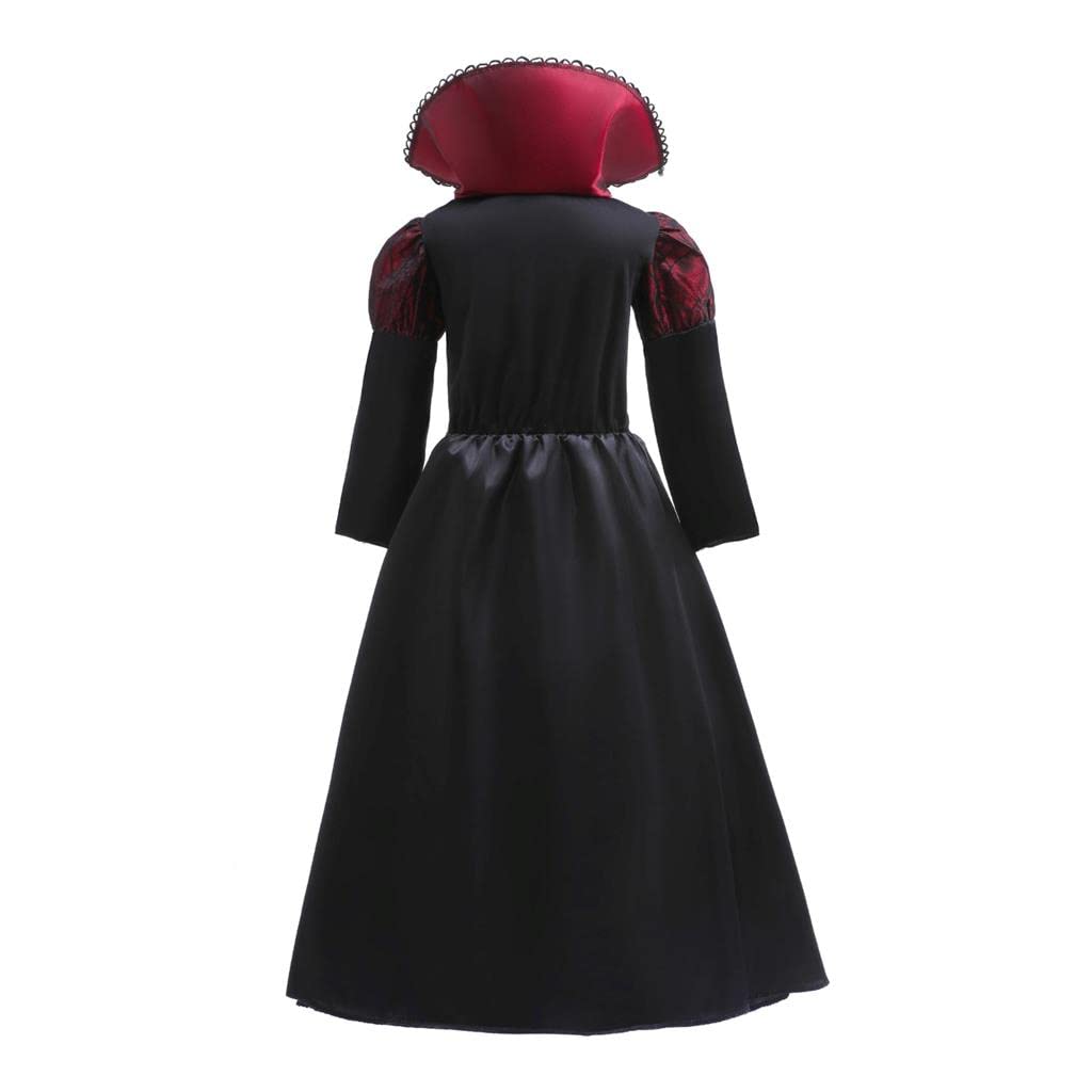 Dressy Daisy Little Girls Noble Medieval Royal Gothic Vampire Queen Halloween Costume Fancy Dress Up with Choker Size 5-6, M