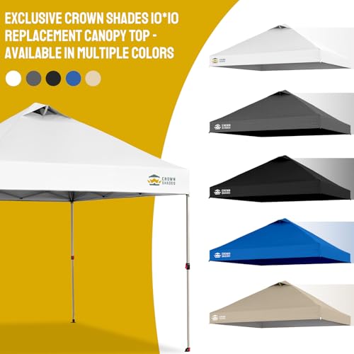 CROWN SHADES 10x10 Canopy Replacement Top - Only Compatible with Crown Shades RM100H Series, Silver Coated with Air Vent, ...