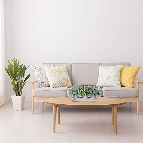 Winlyn Set of 3 Mini Potted Artificial Eucalyptus Plants Faux Rosemary Plant Assortment with Wood Planter Box for Indoor O...