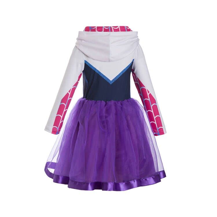 Ruikajia Tutu Costume for Girls Spider-Gwen dress Girls Cosplay dresses (White, 4 Years)