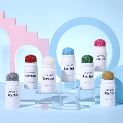 UCANBE White Body Glitter Stick for Singer Concerts Music Festivals, Face Glitter Makeup for Face Body Hair Eyes & Lips, C...