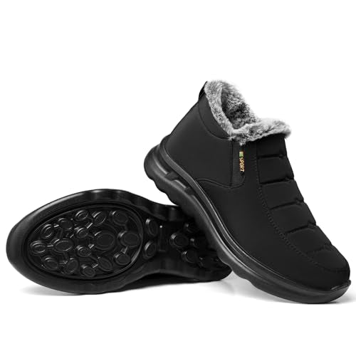 TEMOFON Womens Winter Snow Boots Warm Fur Lined Booties Waterproof Outdoor Shoes Comfortable Slip On Ankle Boot