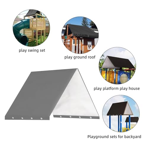 Playset Canopy Replacement,52“ x 90” Playground Canopy,Swing Set Replacement Tarp Canopy Replacement,Kids Playground Roof ...