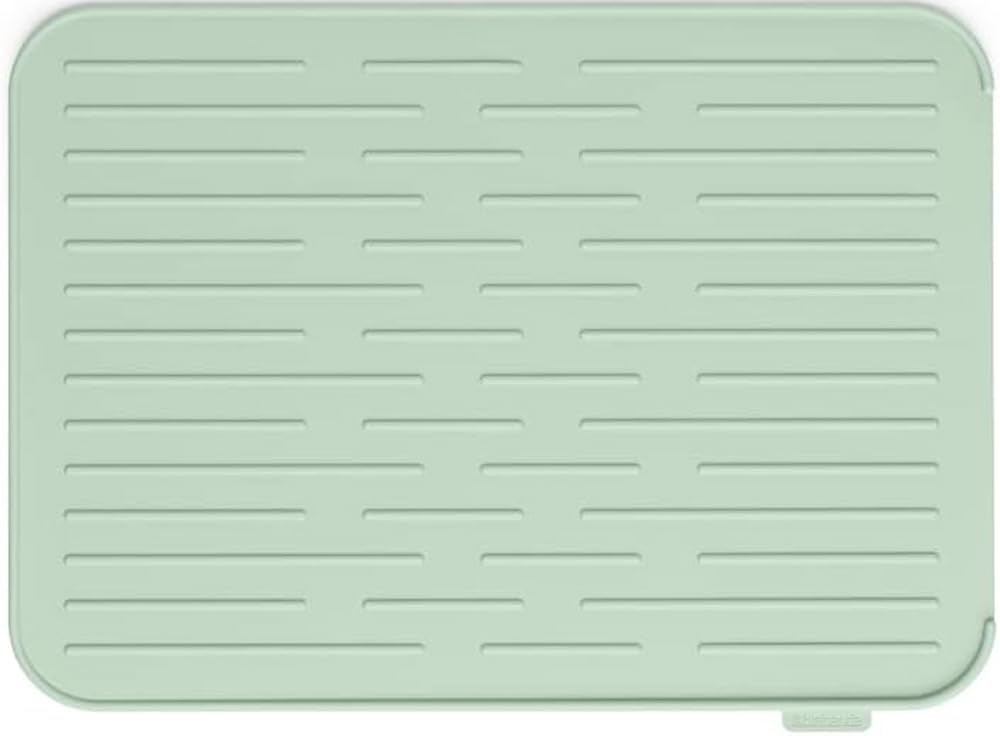 Brabantia Sinkside Silicone Dish Pot Drying Mat (Jade Green) Soft, Non-Slip Kitchen Counter Sink Top Drainer for Dishwashing