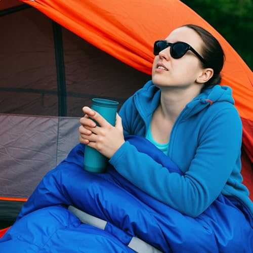 Macarrie Wearable Sleeping Bag with Dual Hoodie,Longsleeves,Pockets and Adjustable Drawstring,Ideal for Camping, Cold Weat...