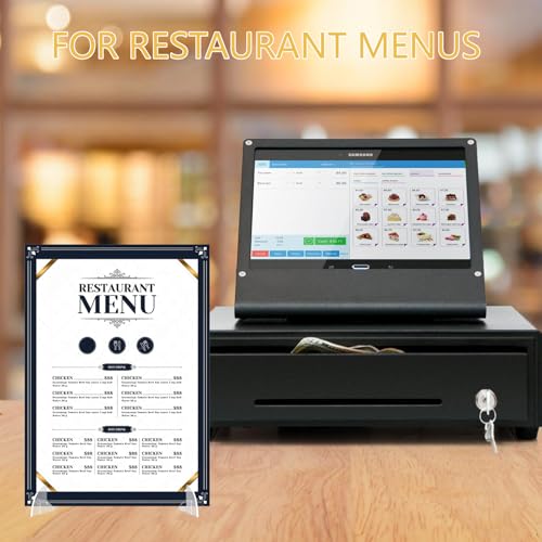 6 Pcs Acrylic Poster Board Stand Holder, 11.8 x 2.36 Inch Clear Tabletop Acrylic Sign Display Foam Board Stand for Menus F...