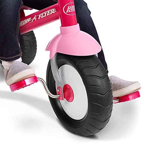 Radio Flyer Toddler Bike, Kids Bike, Outdoor Toys, Toddler Toys for Ages 2-4, Deluxe Steer & Stroll Kids Tricycle, for Ages 2-5, Pink