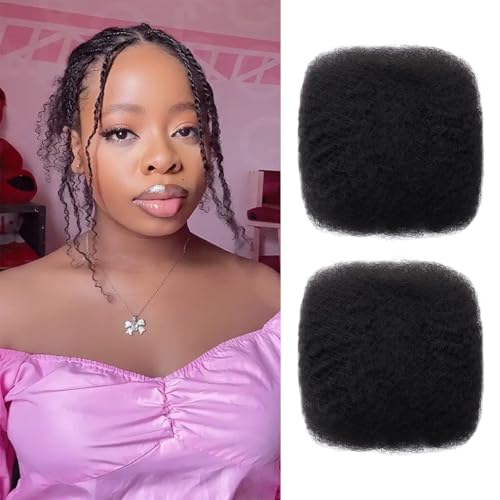 Afro Kinky Bulk Human Hair for Braiding Dreadlock Hair Twist Hair Extension 4C Afro Kinky Bulk Braiding Human Hair for Black Women Natural Color 14 Inch 100g
