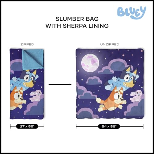 Silk Touch Sherpa Slumber Bag for Boys and Girls, Sleeping Bag with Zipper, 27 x 56 inches