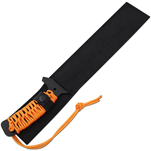 Snake Eye Tactical Fixed Blade Knife –Black Stainless Steel Blade, Cord Wrapped Handle, Full Tang, Includes Nylon Sheath -...