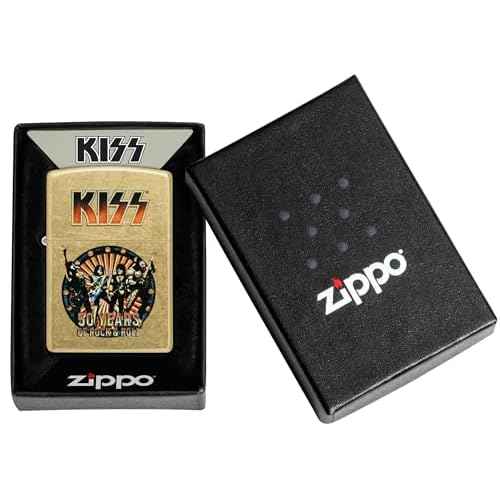 Zippo KISS 50 Years Design Street Brass Pocket Lighter