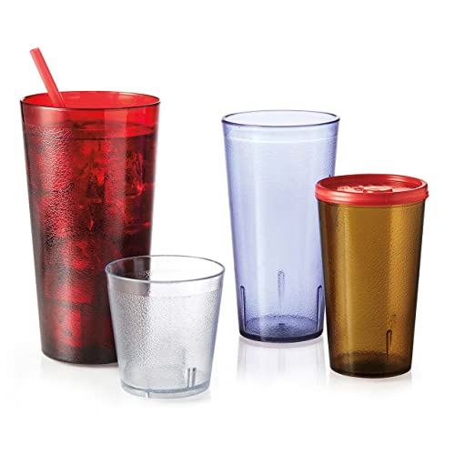 G.E.T. 6616-1-R-EC Heavy-Duty Plastic Restaurant Tumblers, 16 Ounce, Red (Set of 4)
