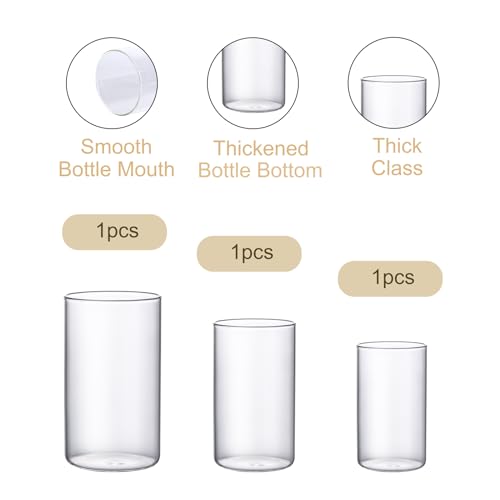 PHOSPHOR Hurricane Candle HoldersFor Pillar Candle Clear Glass Cylinder Centerpieces Vases Table Decoration Centerpiece Fl...