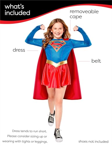DC Superheroes Supergirl TV Series: Supergirl Costume Dress for Kids by Rubies, Girl's Large