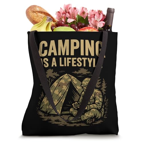 Camping Lifestyle Funny Outdoors Survival Gamer Humor Gaming Tote Bag