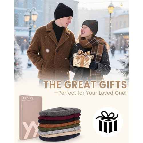 Winter Beanie for Men Women Fleece Lined Beanies Hats Soft Warm Winter Hat Thick Knit Hat for Daily Skiing Outdoor Activities