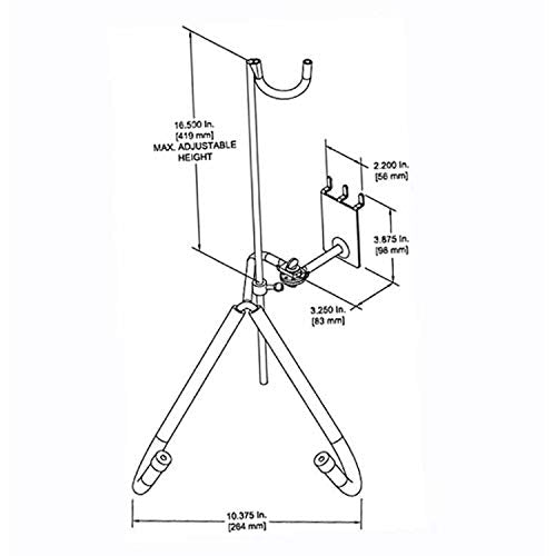VICTORY DISPLAY & STORE FIXTURE MFG Padded Metal Adjustable Baritone Sax Holder, Attaches to Slatwall or Pegboard (Quantit...