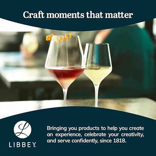 Libbey Master¡¯s Reserve 9323 Prism All Purpose Wine Glasses Set, 16 Oz, Clear, Sleek Wine Glass Set Of 12, Modern Stemware Glasses for Special Moments