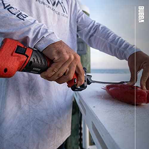 BUBBA E-STIFF Electric Fillet Blade with Ti-Nitride Coated Hollow Stainless Steel Non-Stick Reciprocating Construction for Fishing and Outdoors