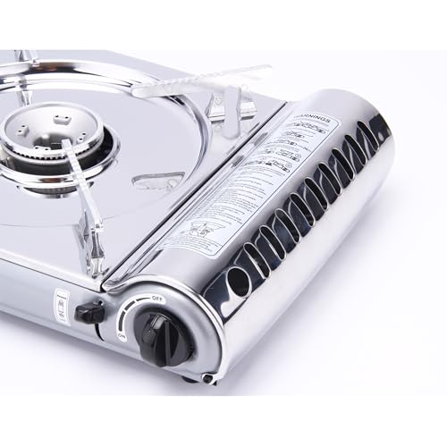8,000 BTU Stainless Steel Butane Gas Portable Camping Stove