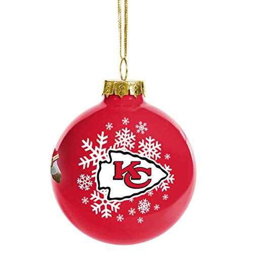 FOCO - Kansas City Chiefs Glass Ball Christmas Ornament - Patrick Mahomes