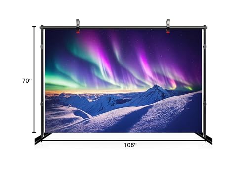 chnywork 9x6ft Northern Lights Backdrop Snowy Mountains Aurora Borealis Starry Night Sky Background Winter Wonderland Magi...