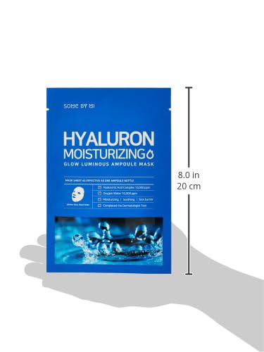 SOME BY MI Hyaluron Moisturizing, Glow Luminous Ampoule Beauty Mask, 1 Sheet Mask, 0.88 oz (25 g)