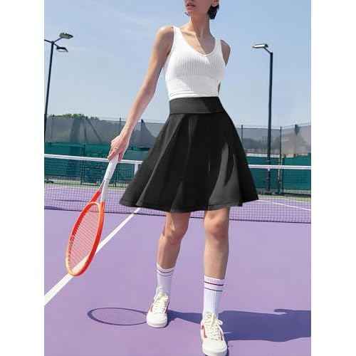 ANRABESS Knee Length Skorts Skirts for Women 2025 Summer High Waisted Golf Tennis Skirt Casual Travel Built-in Shorts Clothes