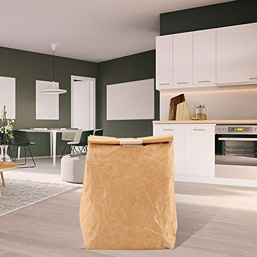 Aqur2020 Premium Kraft Paper PE Foam Insulated Lunch Storage Bag Light Weight Outdoor Picnic Bag for Party and Camping(Brown)