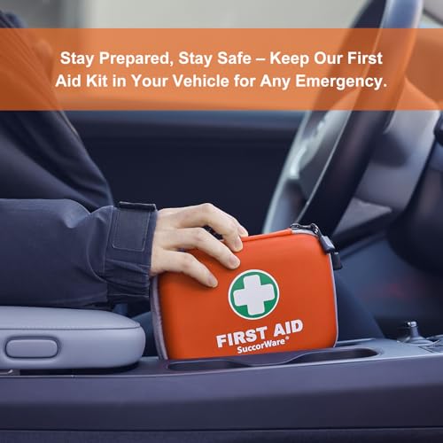 SuccorWare 150 Pieces Mini First Aid Kit - Small Medical Kit with Hard Shell - Emergency First Aid Kit for Car, Travel, Ho...