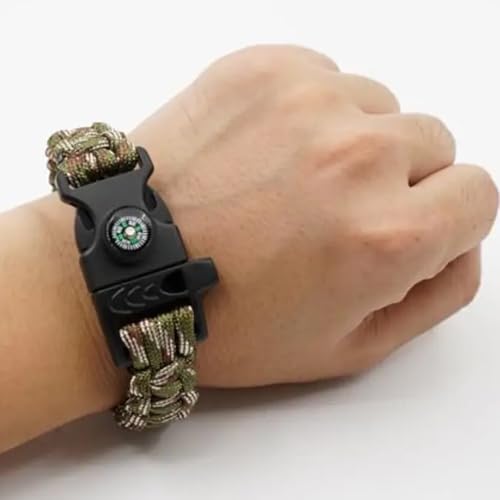 Multifunctional Braided Bracelet - Survival Wrist Rope with Whistle and Compass, Emergency Gear for Outdoor Adventures