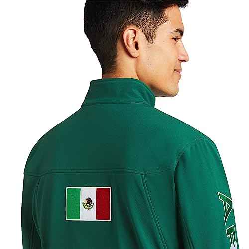 ARIAT Mens New Team Softshell Mexico Jacket Athletic Outerwear Casual Full Zip - Red