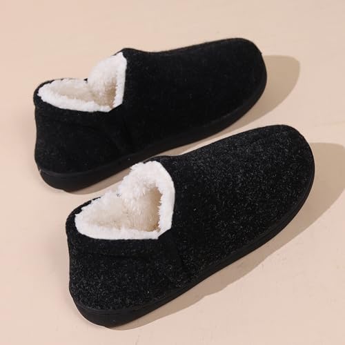 Women's Memory Foam House Slippers Ladies Warm Closed Back House Shoes with Non-Slip Outdoor Rubber Sole