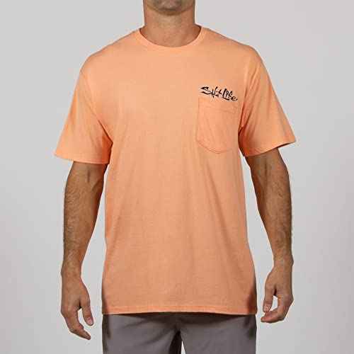 Salt Life Mens Blue Brew Crab Short Sleeve Classic Fit Shirt