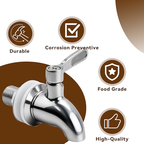 Water Spigot Compatible with Igloo Cooler, 1 Pack Stainless Steel Spigot for Stanley Jug 2 Gallon Igloo Water Dispenser 5 ...