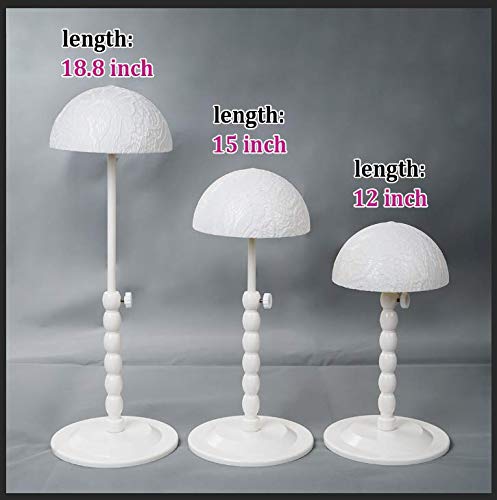 Youngther Wig Stand Adjustable Height Hat Display Portable Folding Wig Head Holders Plastic Wig Stand for Styling Wig Hair Dryin
