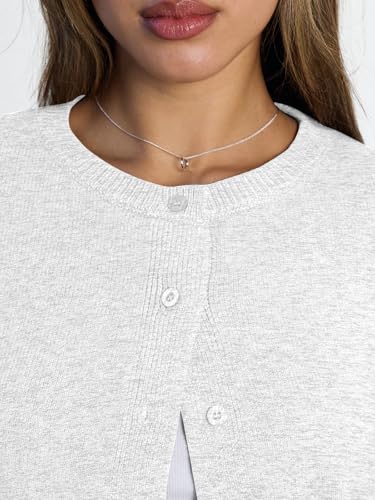 LILLUSORY Womens Cropped Cardigan Sweaters Lightweight Fall Crop Cotton Knit Y2k Outfits Fashion Button Up Clothes 2026