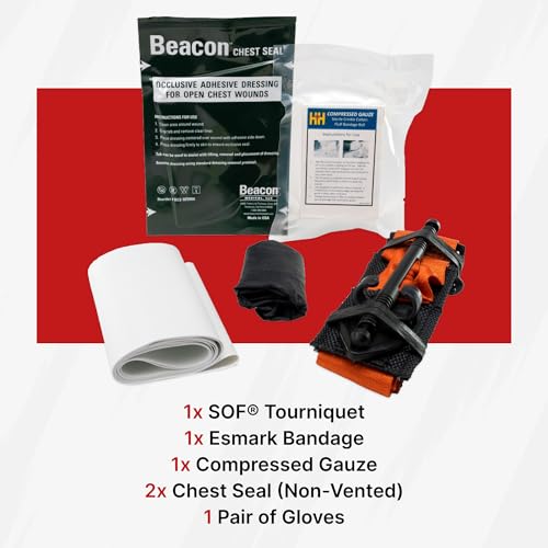 TacMed Solutions Pocket Medical Kit (PMK) with Compressed Gauze, Complete Trauma Kit for First Responders & Emergency Firs...
